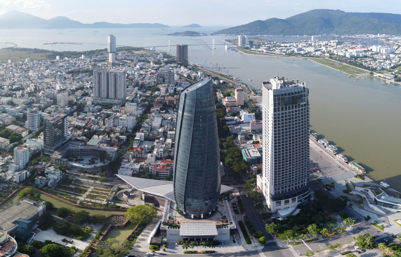 Một góc thành phố Đà Nẵng nhìn từ trên cao.