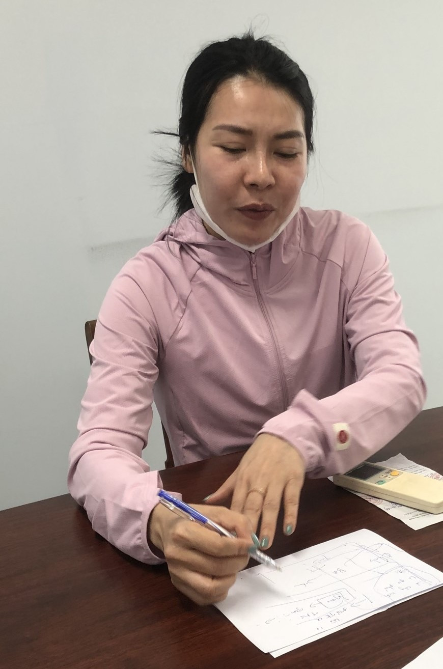 Phạm Thị Huỳnh Như tại cơ quan công an.