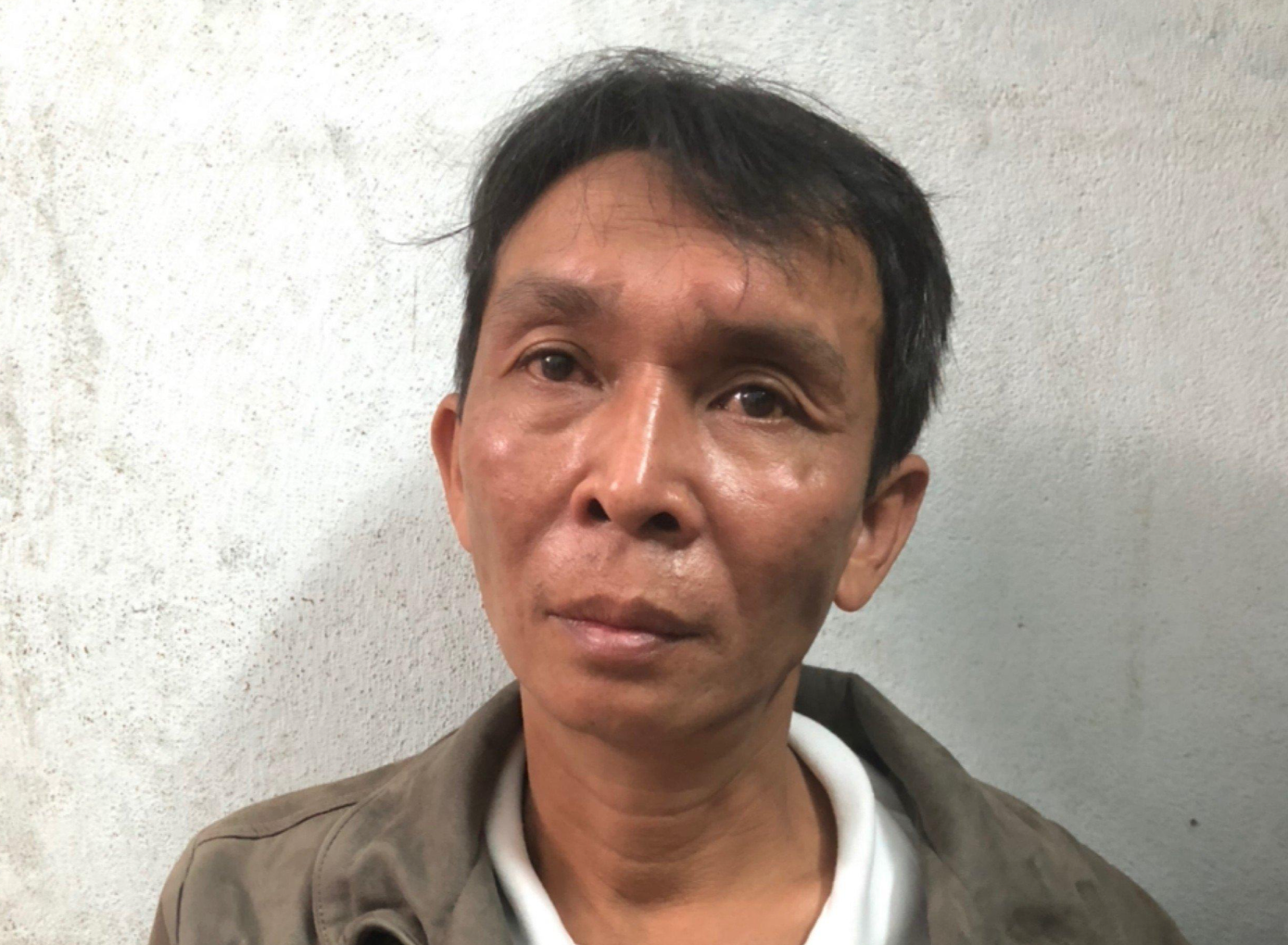 Đối tượng Nguyễn Quốc Thịnh tại cơ quan công an. Ảnh: G.C