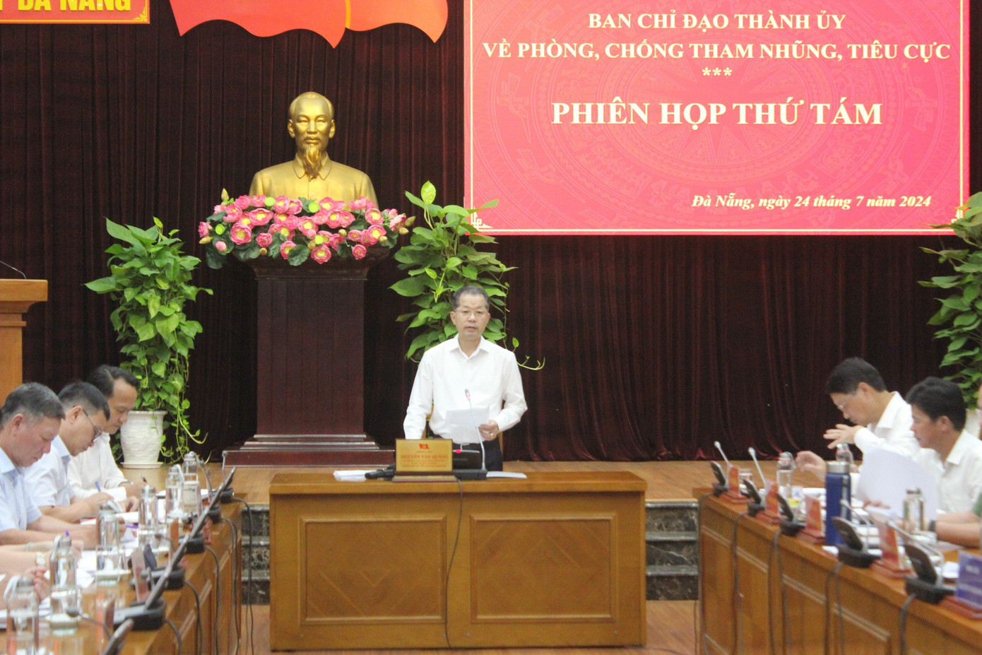 Quang cảnh phiên họp thứ 8 của Ban Chỉ đạo về phòng, chống tham nhũng, tiêu cực Đà Nẵng