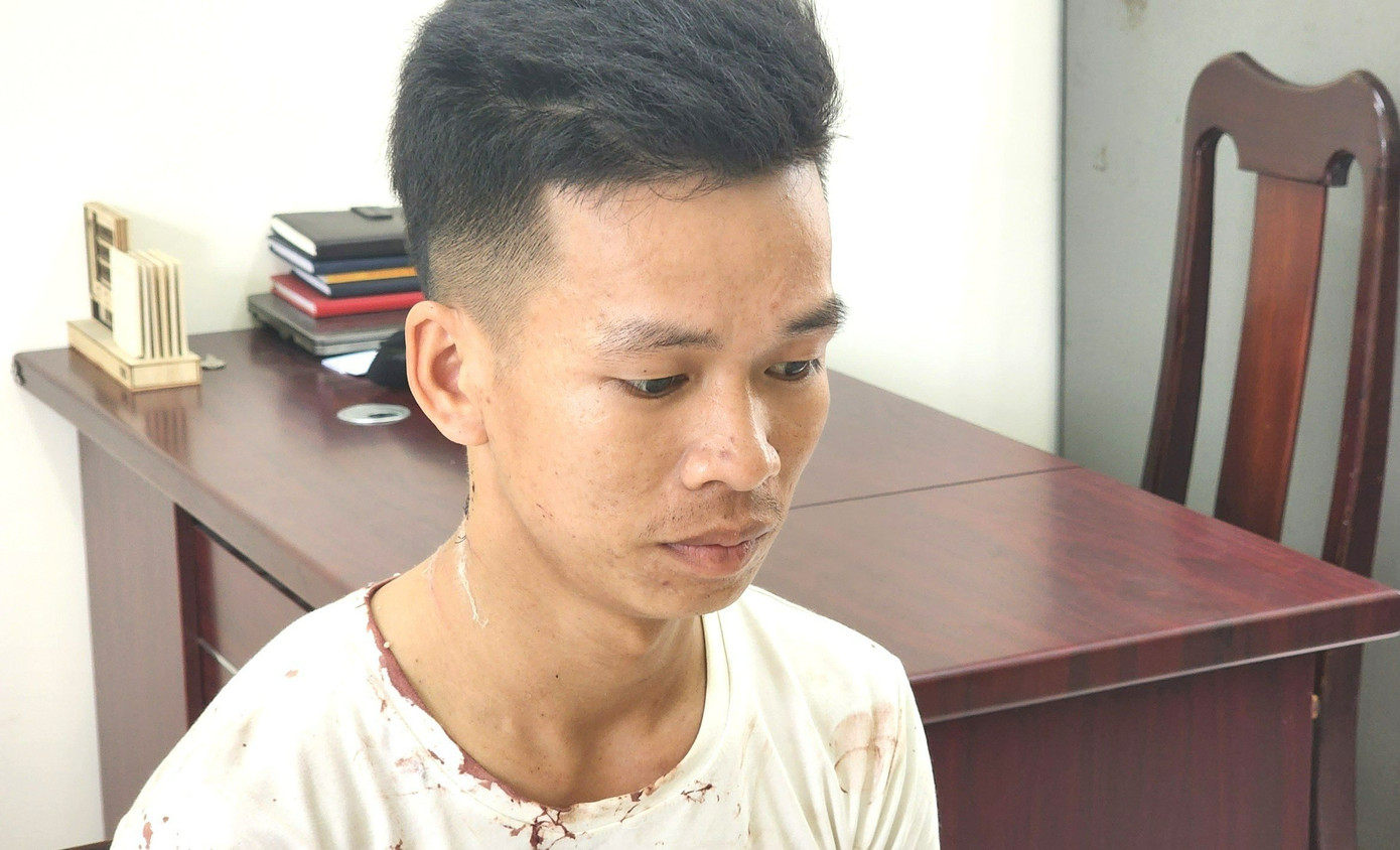 Trần Phi Tùng tại cơ quan công an.