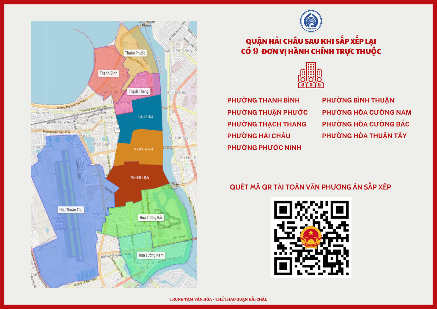 Quận Hải Châu sau sắp xếp từ 13 xuống còn 9 phường.