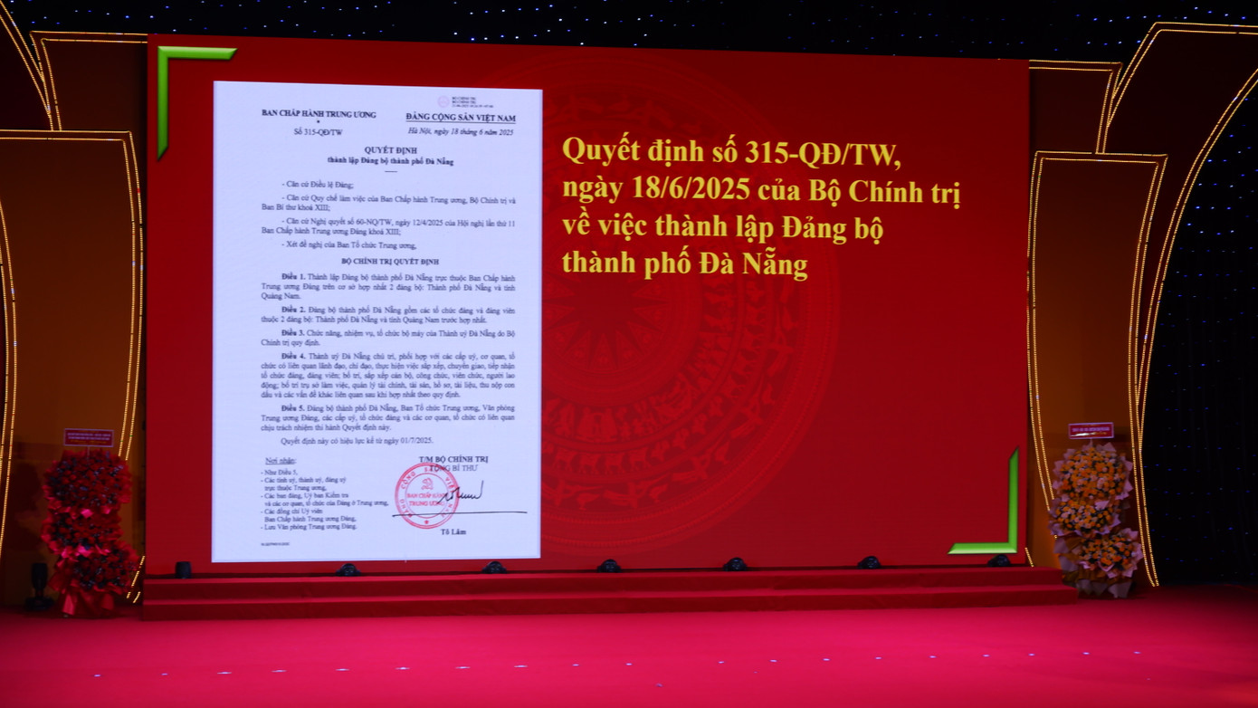 Quyết định thành lập Đảng bộ TP Đà Nẵng mới. Quyết định thành lập Đảng bộ TP Đà Nẵng mới.