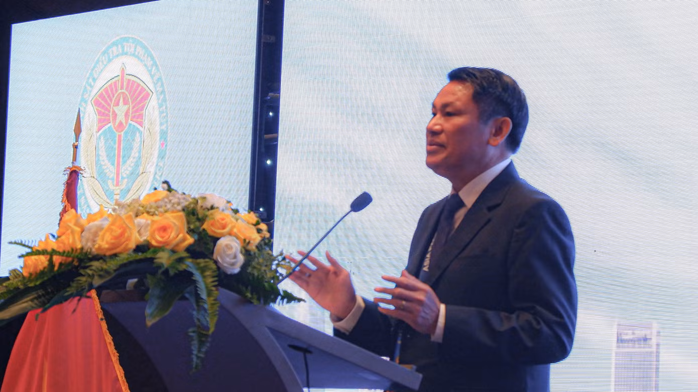 Trung tướng Nguyễn Văn Viện phát biểu khai mạc hội nghị.