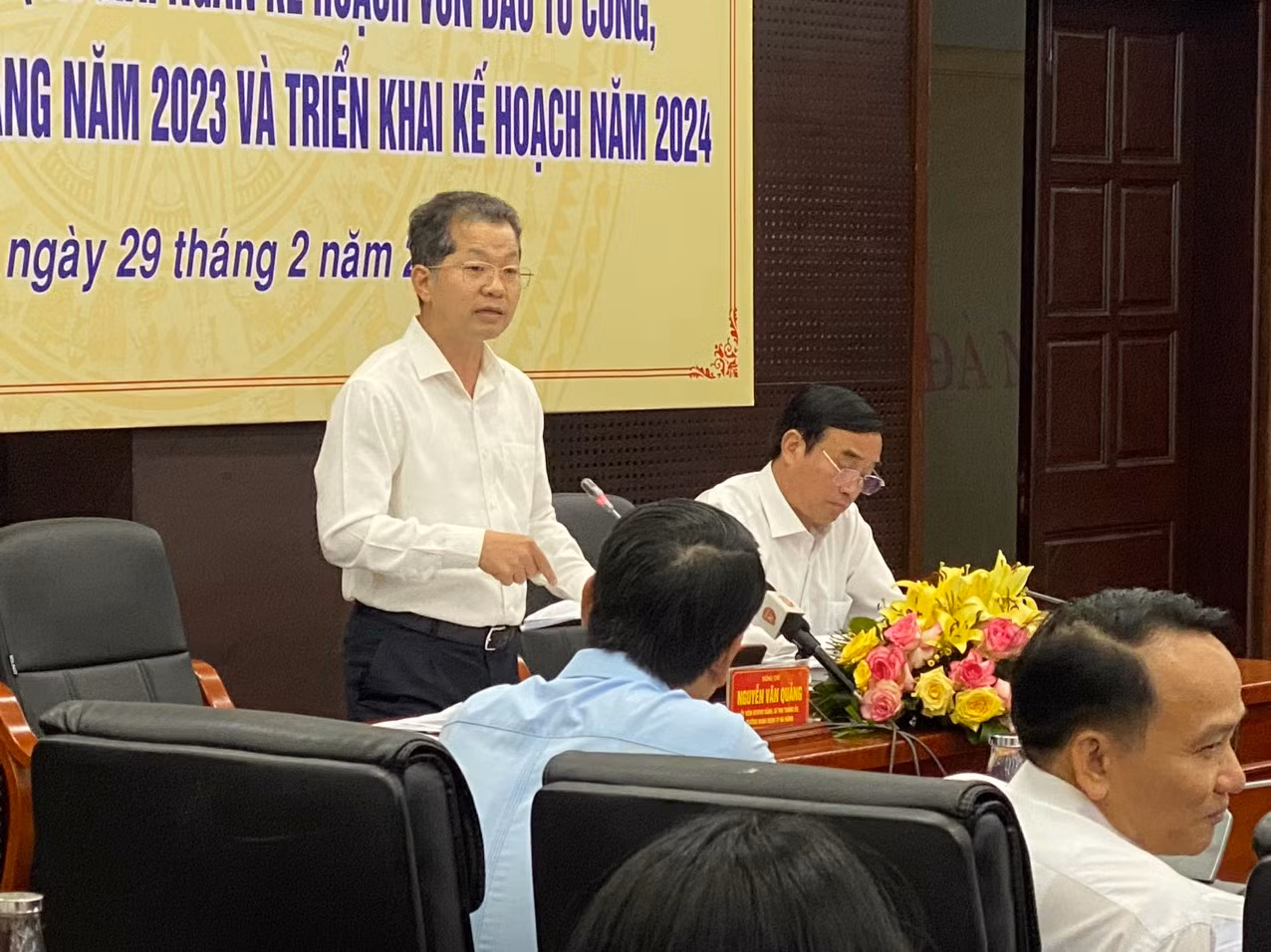 Ông Nguyễn Văn Quảng - Bí thư Thành ủy Đà Nẵng phát biểu tại hội nghị.