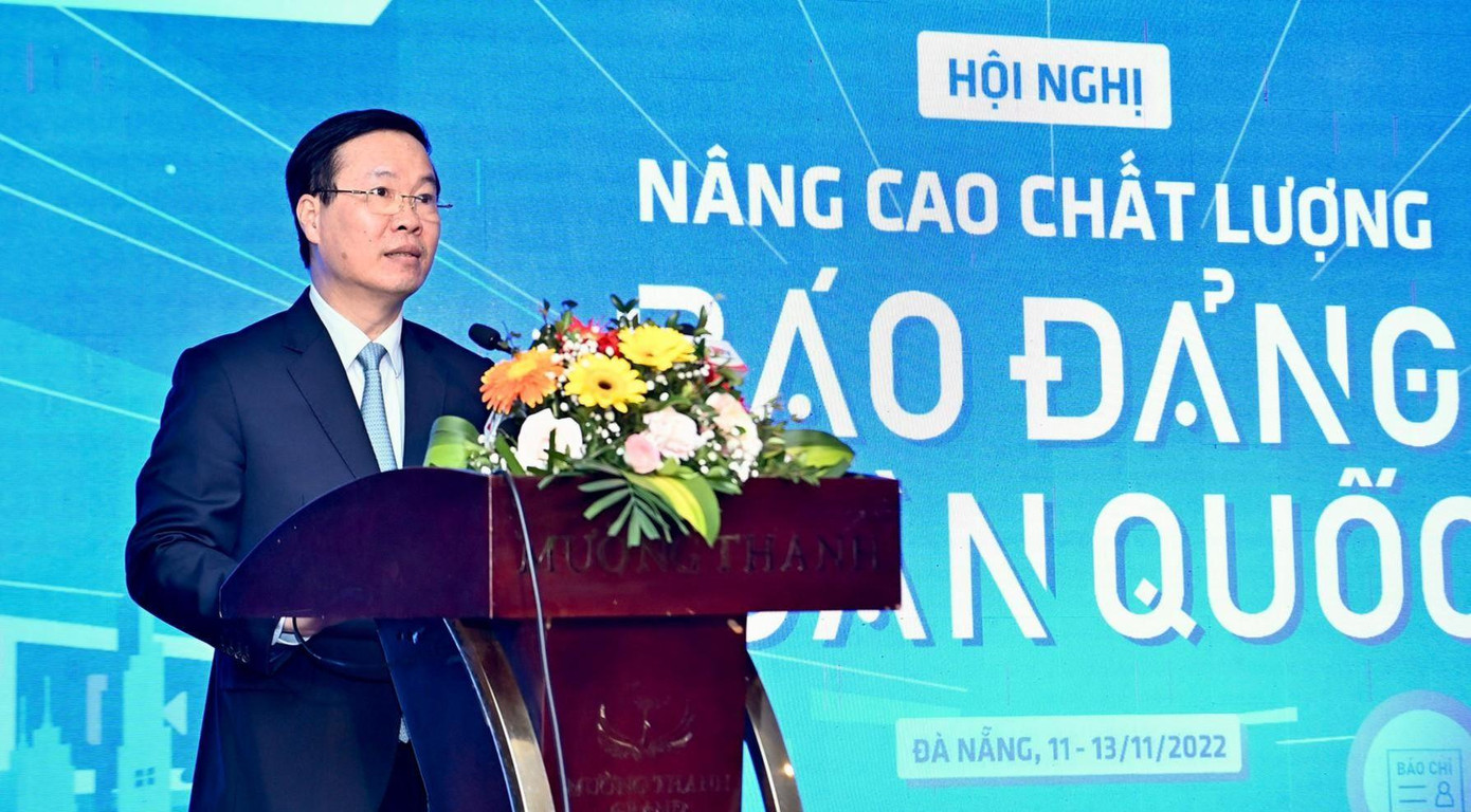 Thường trực Ban Bí thư Trung ương Đảng Võ Văn Thưởng phát biểu tại hội nghị. Thường trực Ban Bí thư Trung ương Đảng Võ Văn Thưởng phát biểu tại hội nghị.