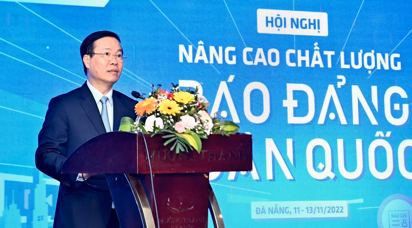 Thường trực Ban Bí thư Trung ương Đảng Võ Văn Thưởng phát biểu tại hội nghị. Thường trực Ban Bí thư Trung ương Đảng Võ Văn Thưởng phát biểu tại hội nghị.