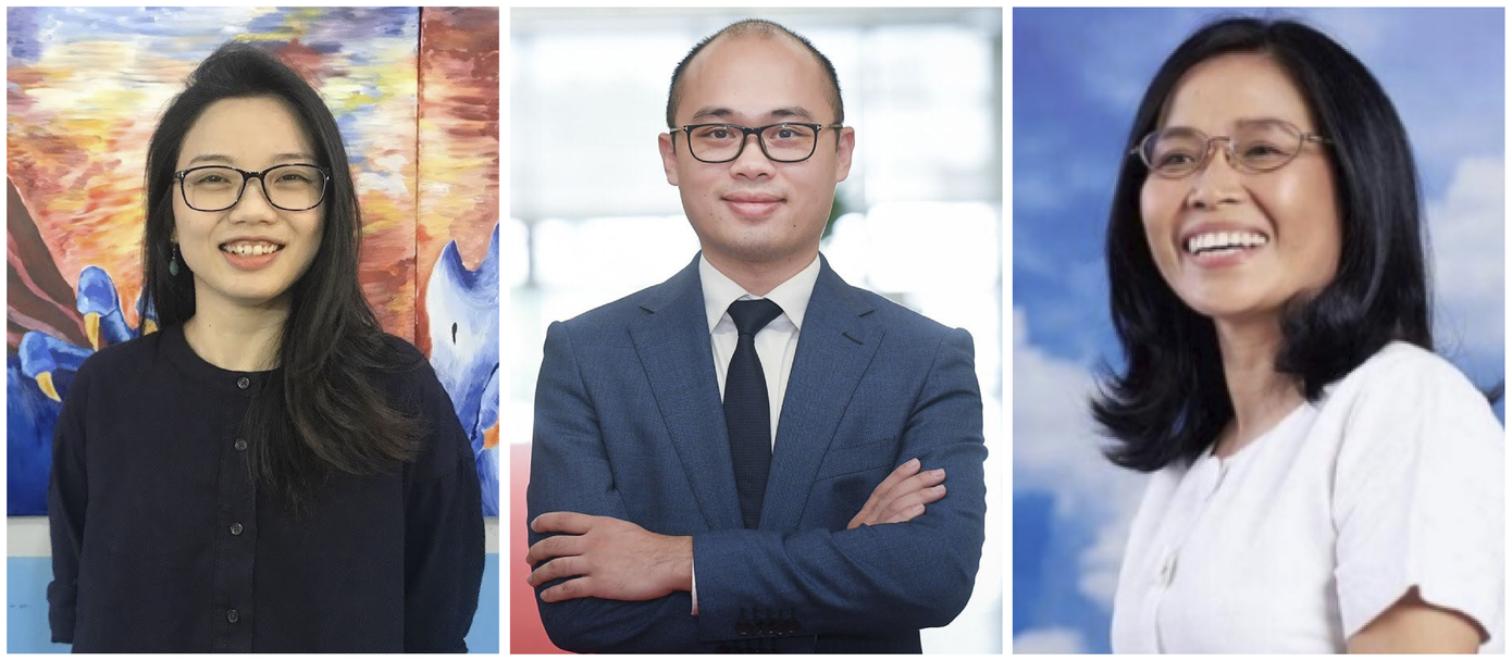 Ngạc Linh Chi, Phạm Minh Thành, Lê Kim Phụng (từ trái qua) là 3 ứng viên của Hạng mục Khoa học và Bền vững