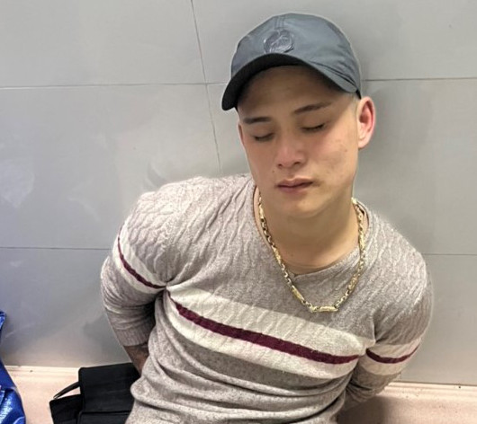 Đối tượng Nguyễn Tiến Tùng tại cơ quan công an. Đối tượng Nguyễn Tiến Tùng tại cơ quan công an.