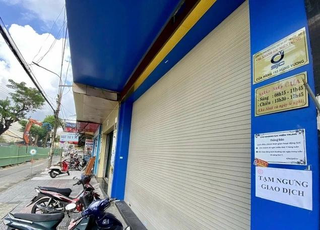 Cửa hàng SJC 193 Hùng Vương (Đà Nẵng) thời điểm tạm ngừng giao dịch.