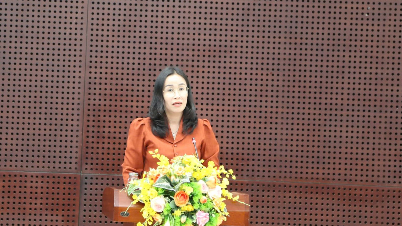 Bà Nguyễn Thị Anh Thi, Phó chủ tịch UBND TP Đà Nẵng tại buổi họp báo.