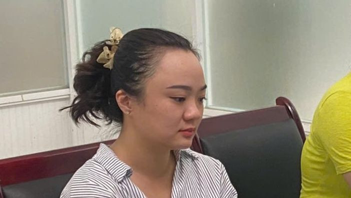 Cù Thị Hoài Thanh tại cơ quan Công an. Cù Thị Hoài Thanh tại cơ quan Công an.