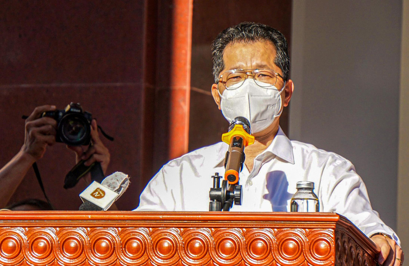 Ông Nguyễn Văn Quảng, Bí thư Thành ủy Đà Nẵng phát biểu tại lễ ra quân của Công an TP.