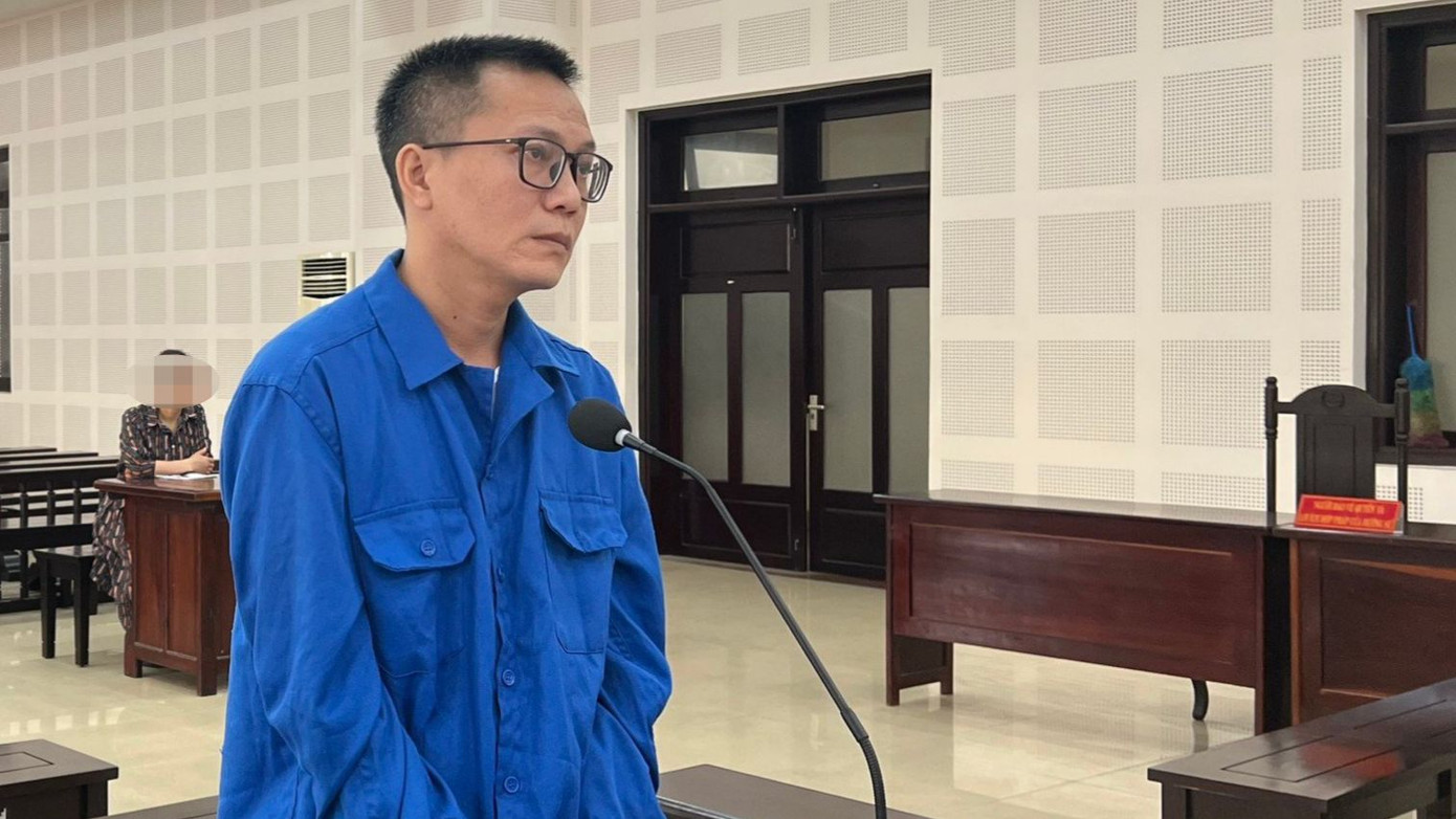 Bị cáo Lê Đức Pháp tại phiên tòa.