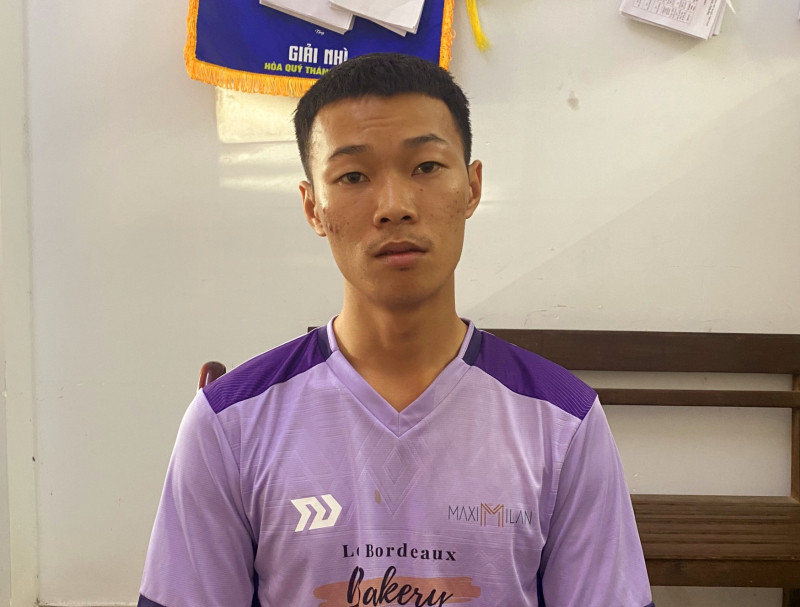 Võ Minh Đức tại cơ quan công an.