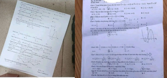 Hình ảnh đề thi được thí sinh chụp đưa lên mạng. Hình ảnh đề thi được thí sinh chụp đưa lên mạng.
