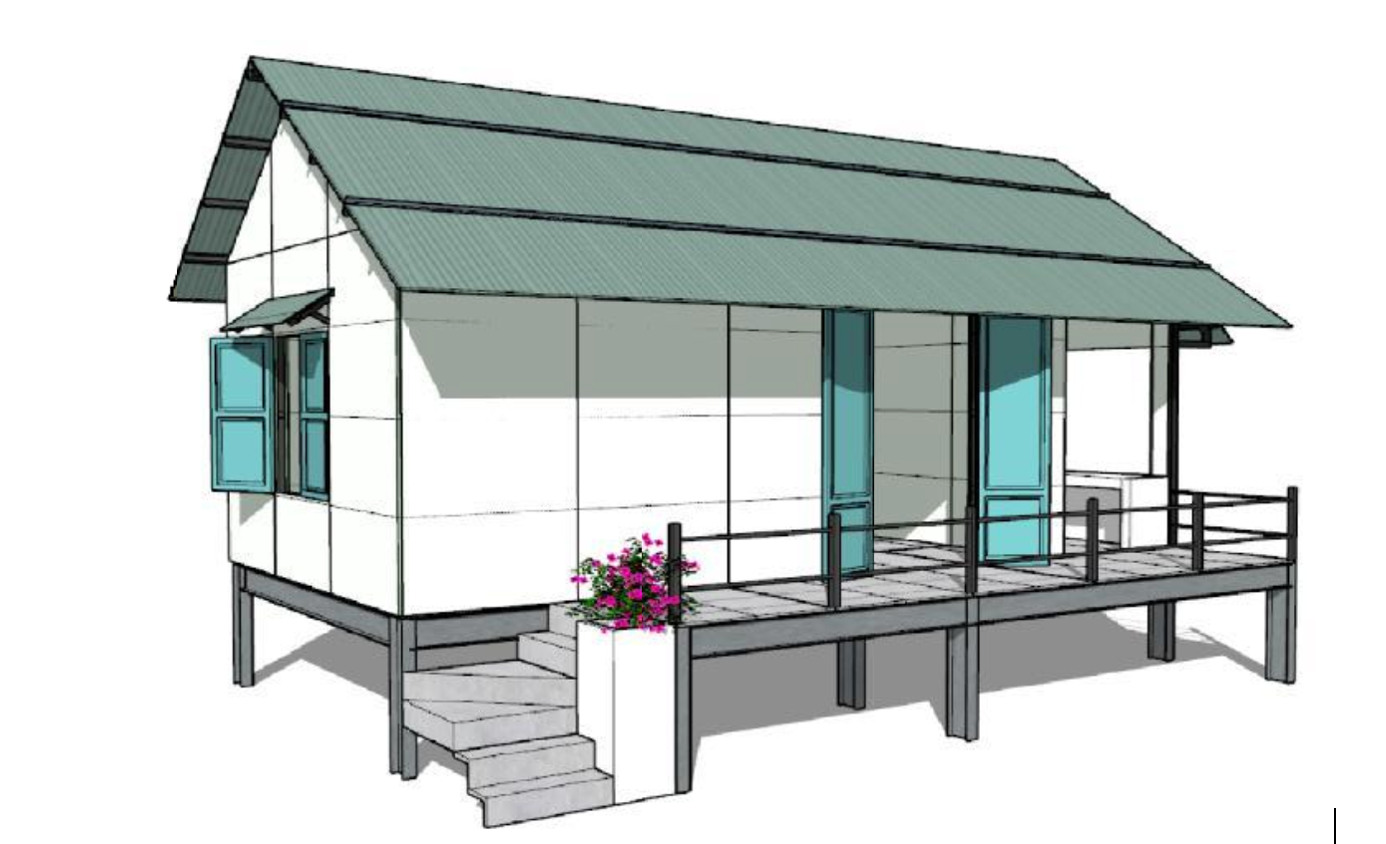 Mẫu nhà ở khu vực miền núi cho người độc thân diện tích 35,7m2. Mẫu nhà ở khu vực miền núi cho người độc thân diện tích 35,7m2.