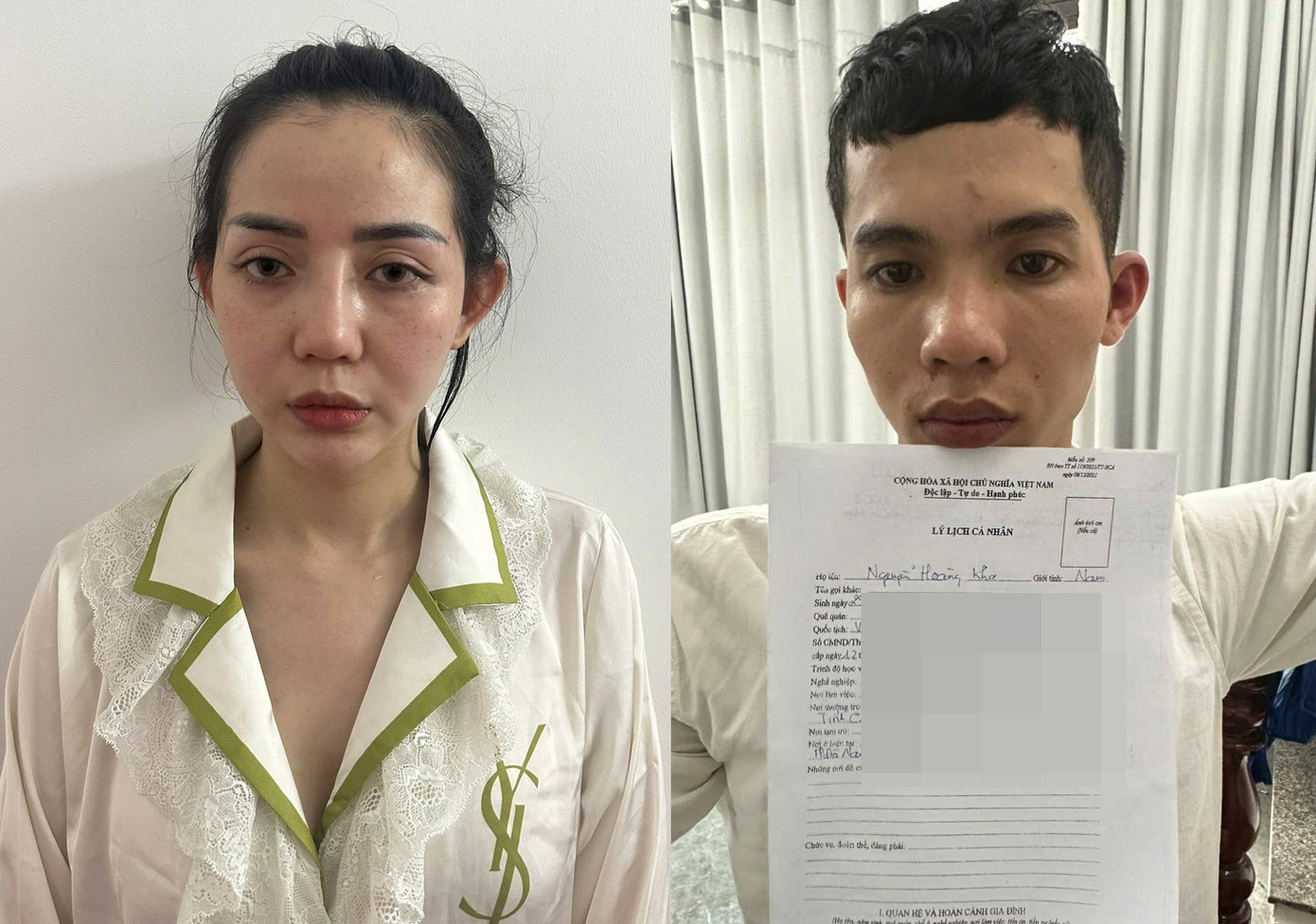 Hai đối tượng Trần Thị Kim Hiếu và Nguyễn Hoàng Kha bị bắt giữ. Hai đối tượng Trần Thị Kim Hiếu và Nguyễn Hoàng Kha bị bắt giữ.