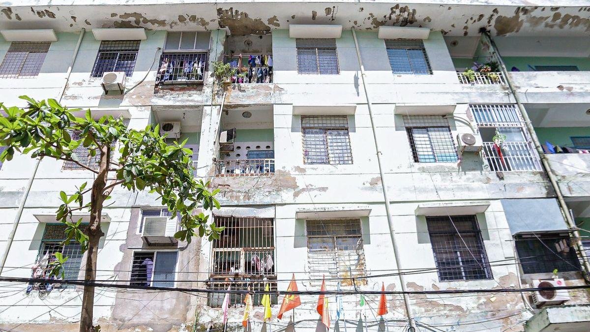 Một khu chung cư xuống cấp nghiêm trọng ở Đà Nẵng.