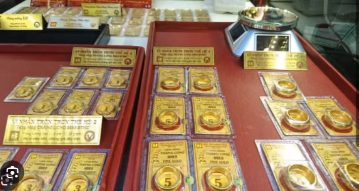Giá vàng nhẫn tròn trơn trong nước 75,3 - 76,9 triệu đồng/lượng mua vào - bán ra. (Ảnh: BTMC).