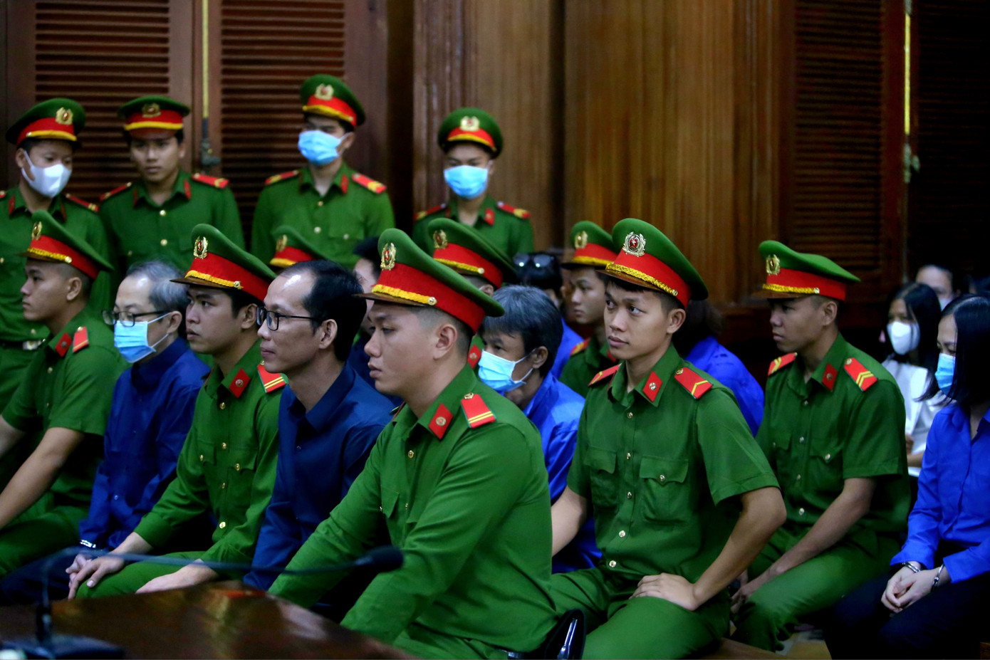 Các bị cáo tại phiên tòa. Các bị cáo tại phiên tòa.