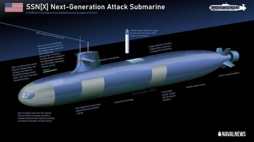 Thiết kế ban đầu của các tàu ngầm dự án SSN (X). Ảnh: Naval News