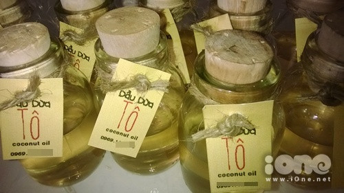 Sản phẩm dầu dừa hoàn chỉnh.