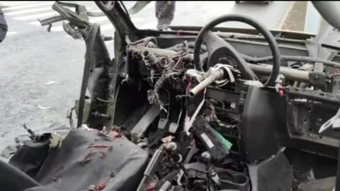 Hiện trường vụ nổ. (Ảnh: Cơ quan Tình báo Quốc phòng Ukraine)