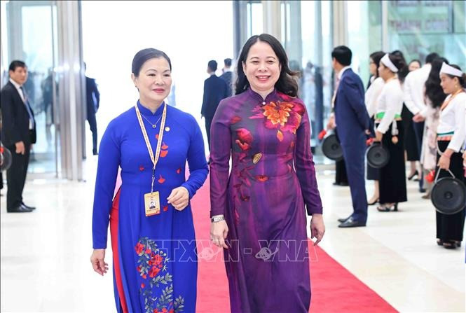 Phó Chủ tịch nước Võ Thị Ánh Xuân đến dự phiên khai mạc Đại hội.