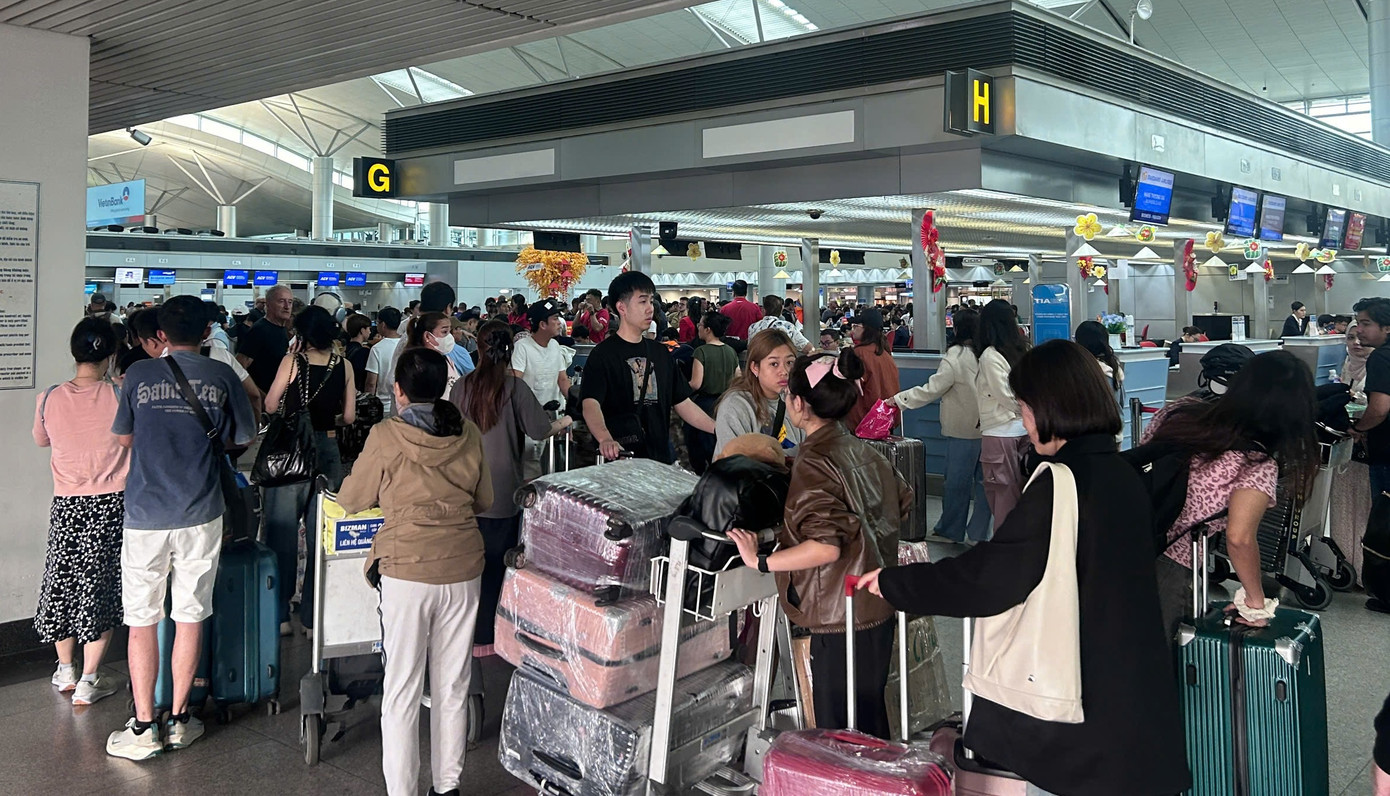 Khu vực ga quốc tế vào sáng 3/2. Khu vực ga quốc tế vào sáng 3/2.