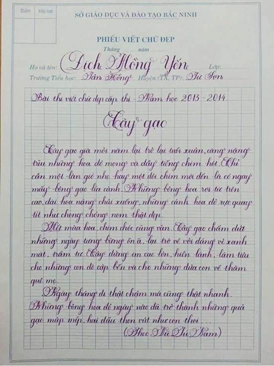 Những học sinh viết chữ đẹp như in ảnh 6 Những học sinh viết chữ đẹp như in ảnh 6