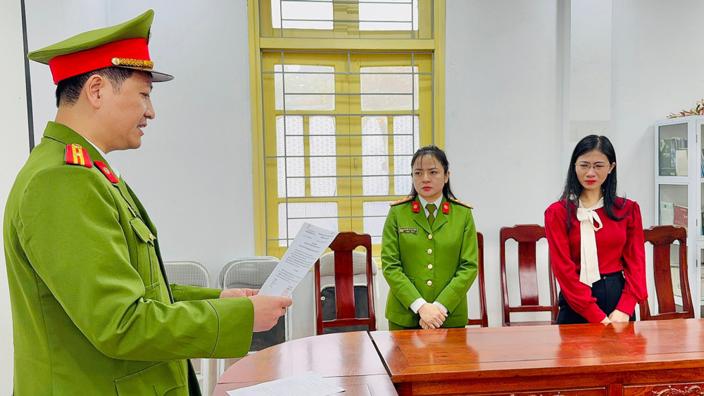 Khởi tố, bắt bị can để tạm giam Nguyễn Thị Thu Huyền. Ảnh: Thanh Tuấn.