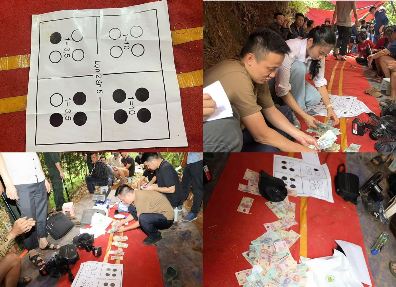 Toàn bộ tang vật tại hiện trường bị thu giữ. Ảnh: CACC. Toàn bộ tang vật tại hiện trường bị thu giữ. Ảnh: CACC.