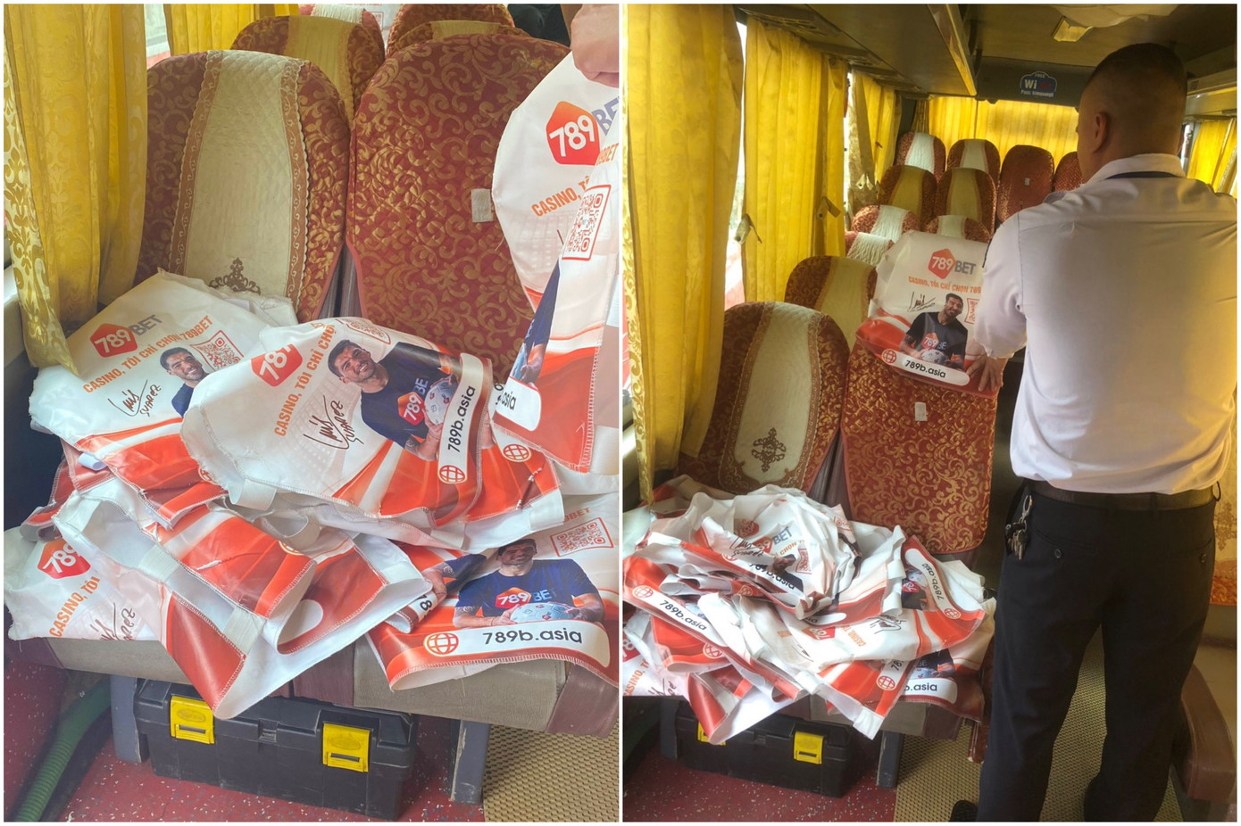 Bến xe Giáp Bát dẹp bỏ quảng cáo cờ bạc trên ô tô khách sau phản ánh của Tiền Phong.