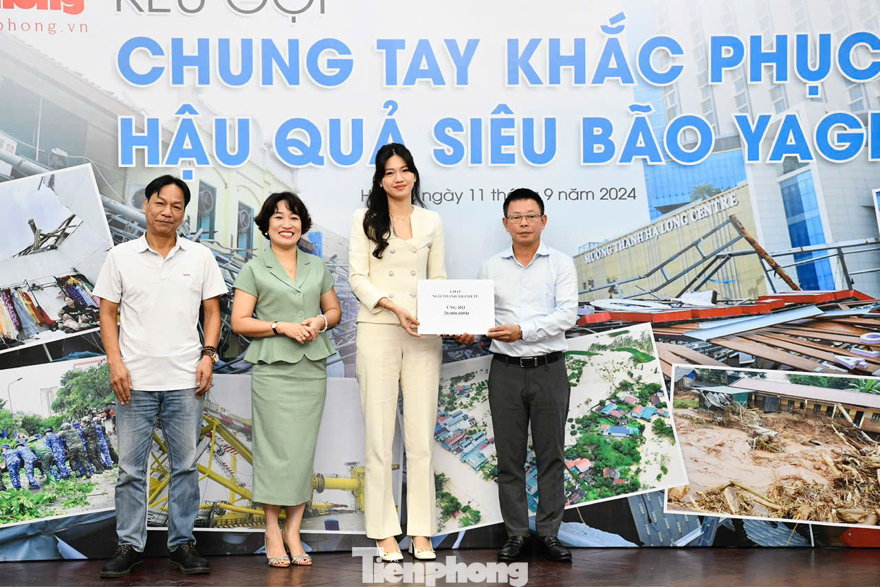 Á hậu Ngô Thanh Thanh Tú ủng hộ 20 triệu đồng.