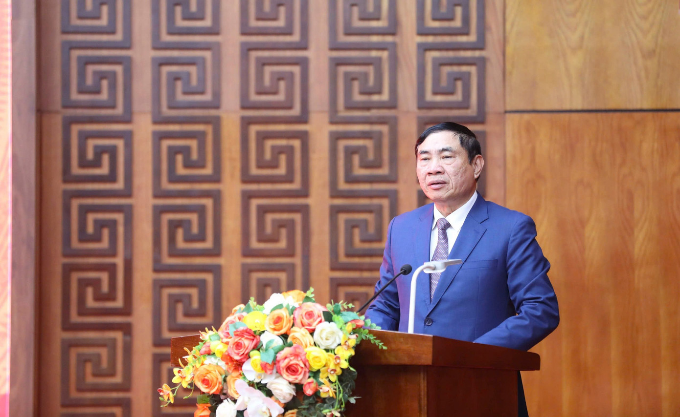 Ông Trần Quốc Cường - Bí thư Tỉnh ủy Điện Biên phát biểu tại hội nghị. Ảnh: Cổng thông tin tỉnh Điện Biên