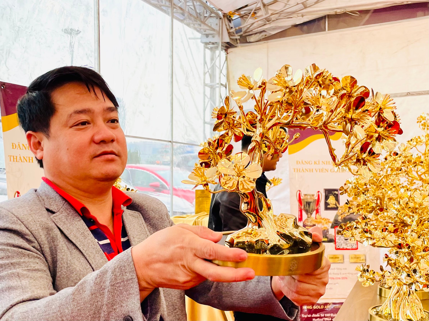 Ngoài ra, nhiều người cũng chọn cho mình những cây mai nhỏ hơn để làm quà tặng người thân trong dịp tết nguyên đán.