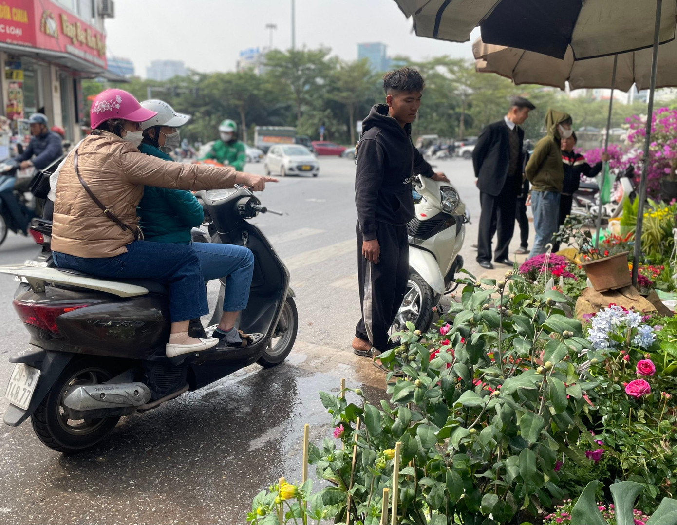 Hoàng Hoa Thám là con phố kinh doanh cây cảnh, hoa tươi, các phụ kiện quanh năm. Tuy nhiên, mỗi dịp Tết Nguyên đán cận kề, nơi này lại trở nên nhộn nhịp hơn bao giờ hết.