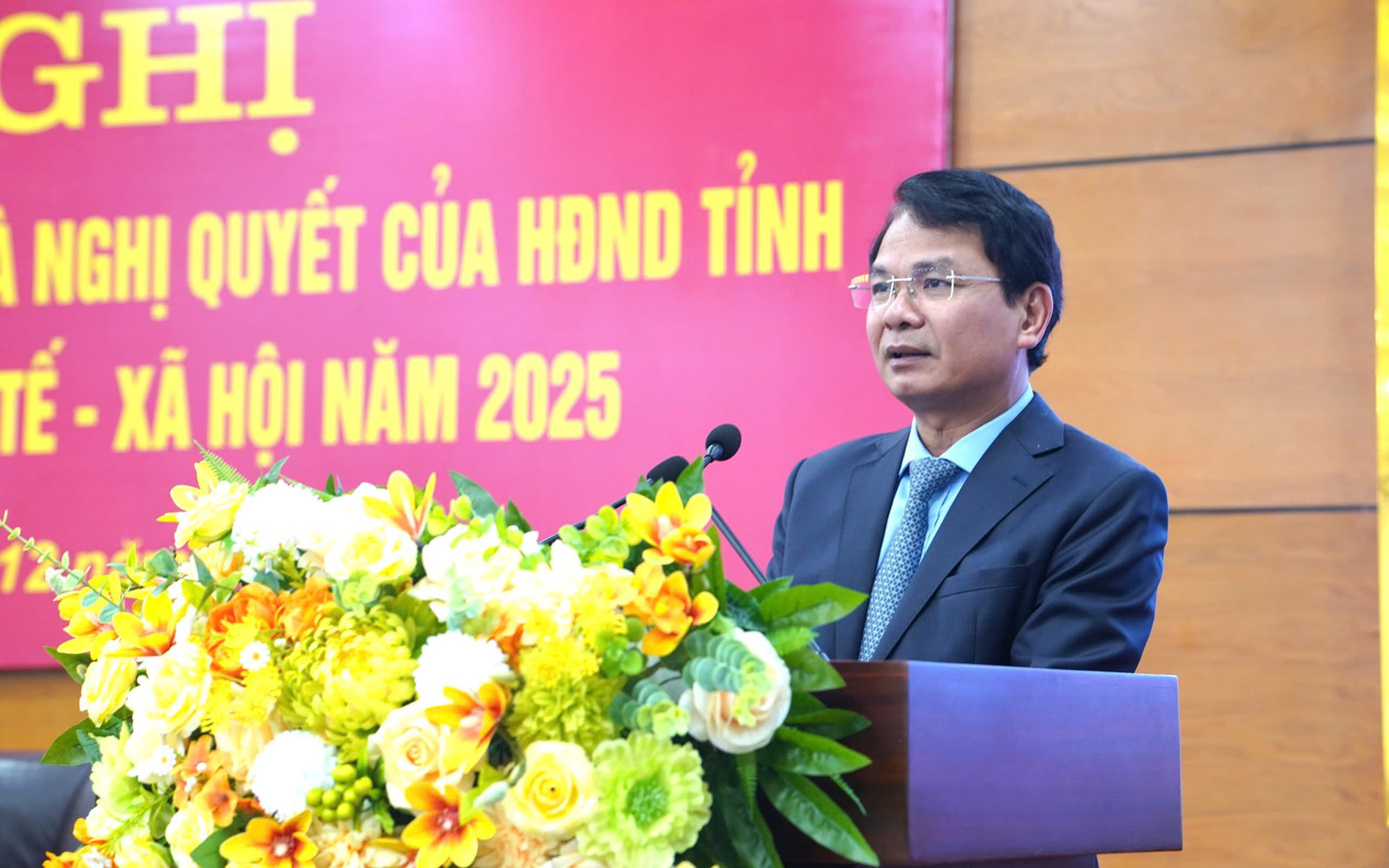 Ông Đặng Xuân Phong - Bí thư Tỉnh ủy Lào Cai - phát biểu tại hội nghị. Ảnh: Đức Anh.