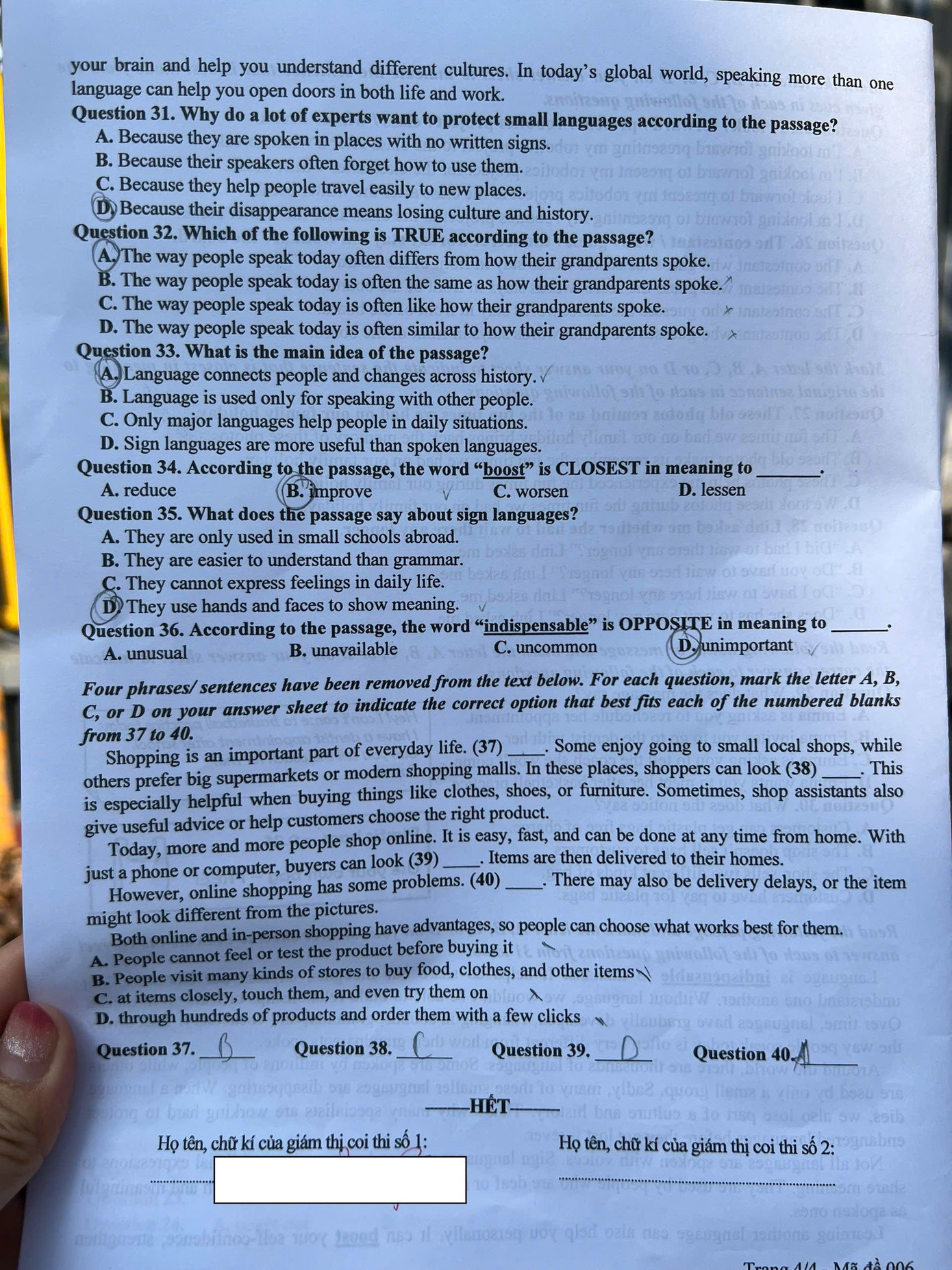 Đề thi Ngoại ngữ vào lớp 10 ở Hà Nội năm 2025