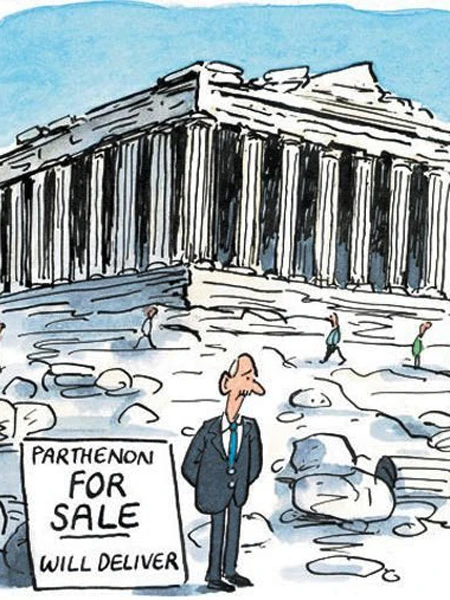 Rao bán điện Parthenon (công trình tôn giáo nổi tiếng của Hy Lạp, được xây dựng vào thế kỷ thứ 5 trước Công nguyên)