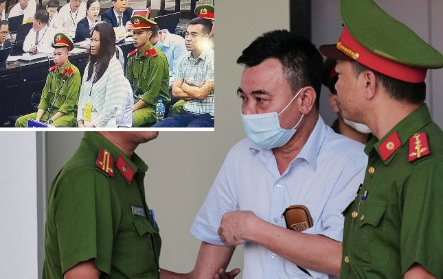 Bị cáo Nguyễn Anh Tuấn và bị cáo Nguyễn Thị Thanh Hằng (ảnh nhỏ).