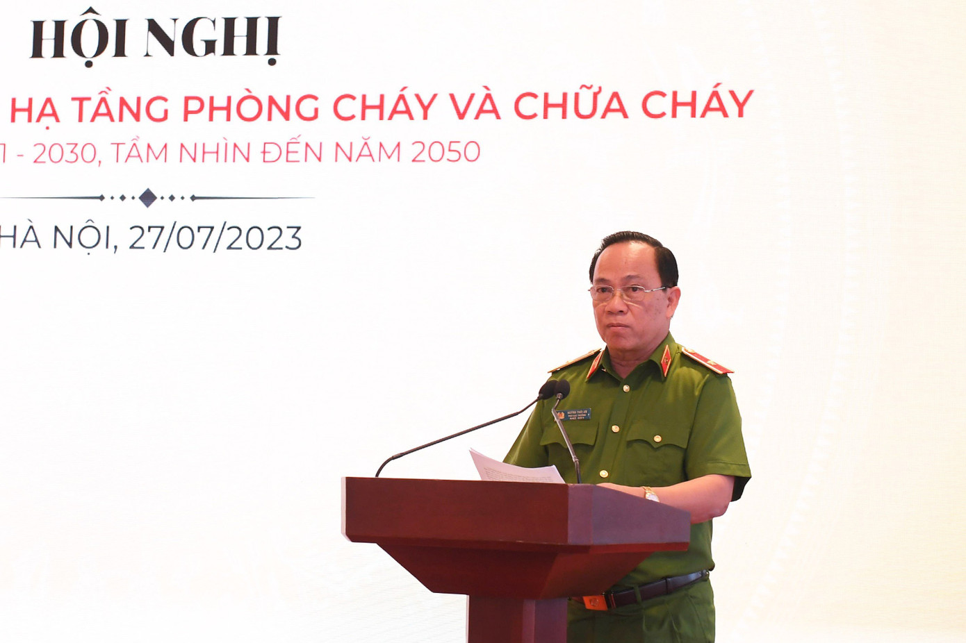 Thiếu tướng Huỳnh Thới An, Phó Cục trưởng Cục Cảnh sát PCCC&CNCH. Thiếu tướng Huỳnh Thới An, Phó Cục trưởng Cục Cảnh sát PCCC&CNCH.