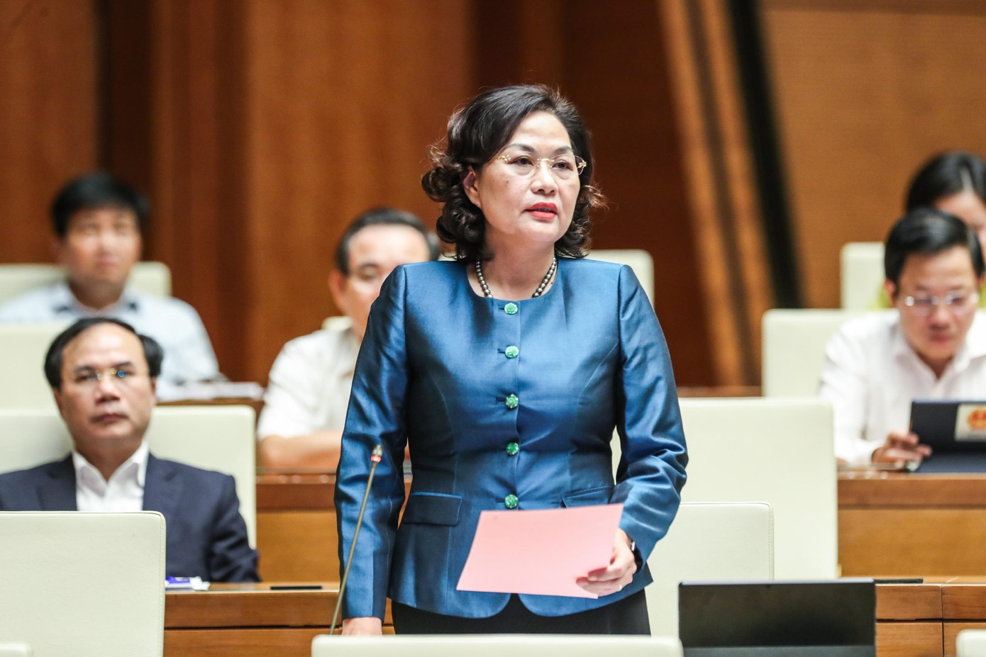 Bà Nguyễn Thị Hồng, Thống đốc Ngân hàng Nhà nước Việt Nam. Ảnh Như Ý