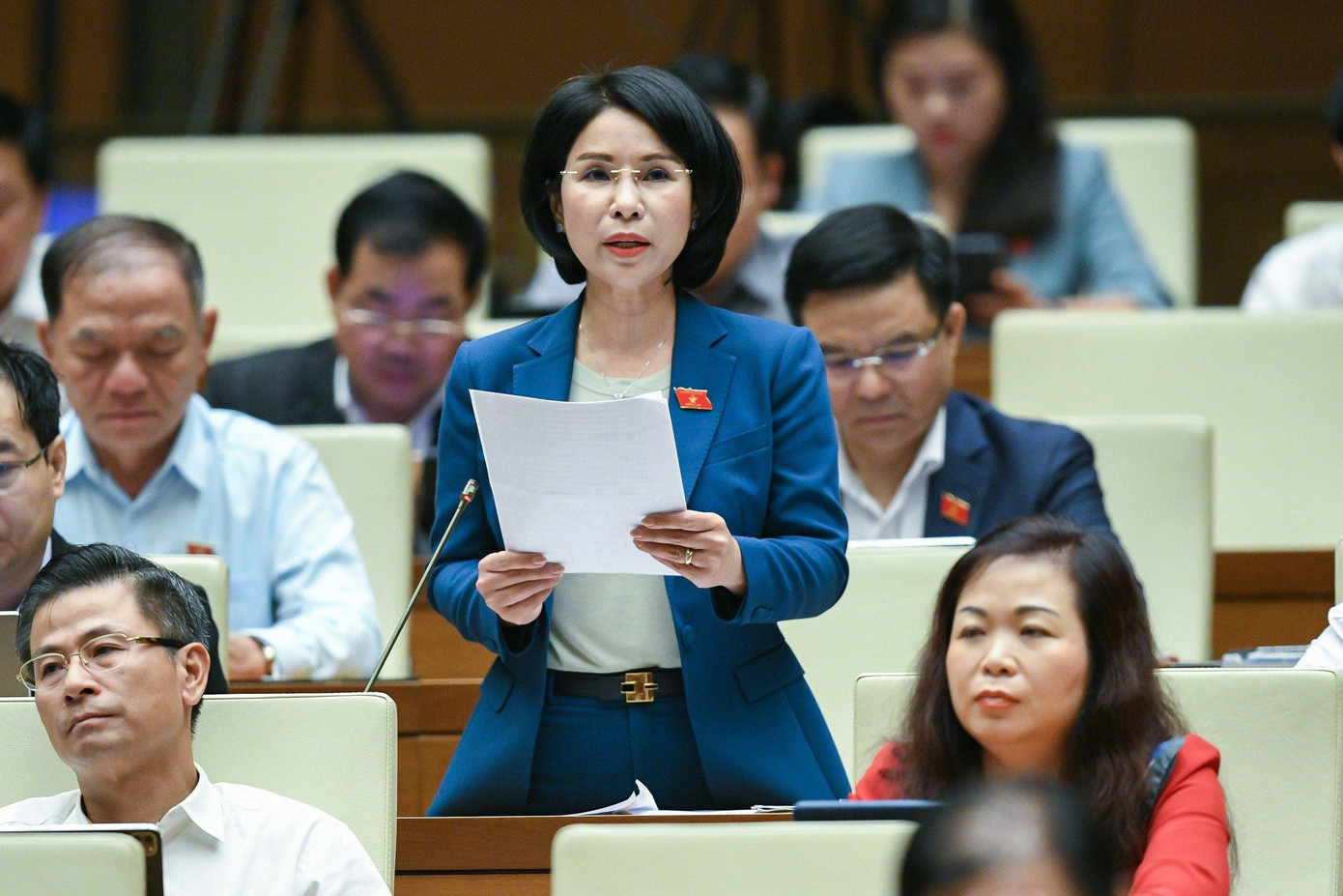 Đại biểu Trần Thị Nhị Hà (Hà Nội). Ảnh Như Ý Đại biểu Trần Thị Nhị Hà (Hà Nội). Ảnh Như Ý