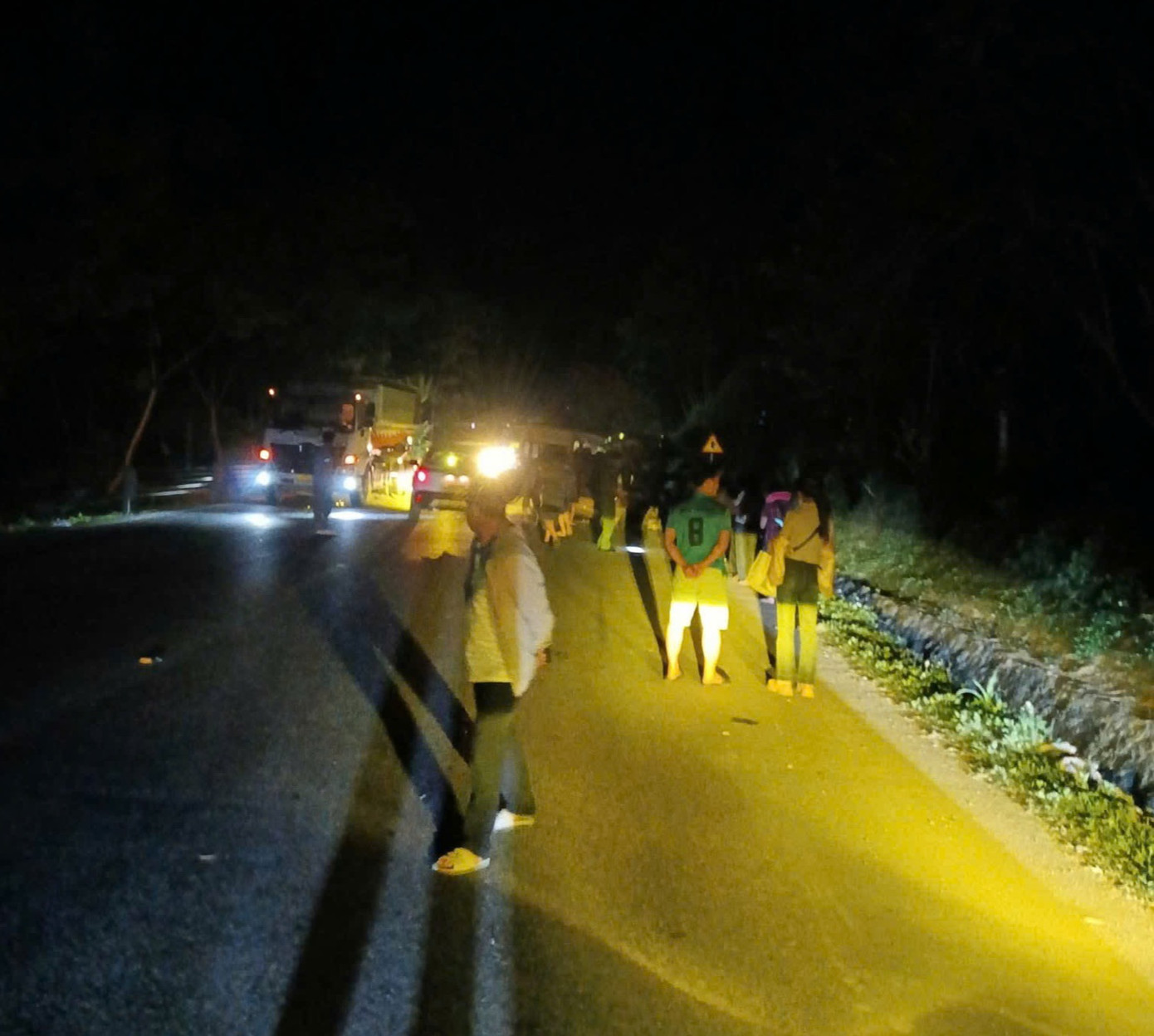 Hiện trường vụ tai nạn trong đêm Hiện trường vụ tai nạn trong đêm