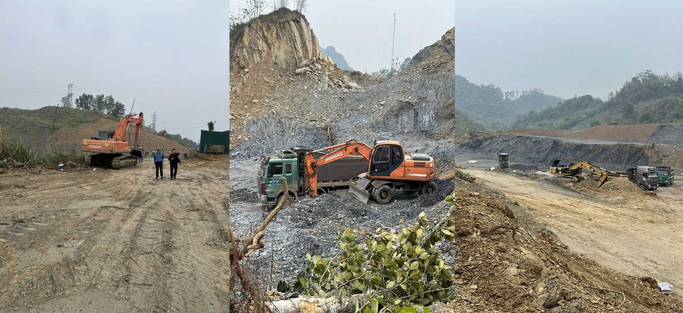 Hiện trường khai thác đất trái phép