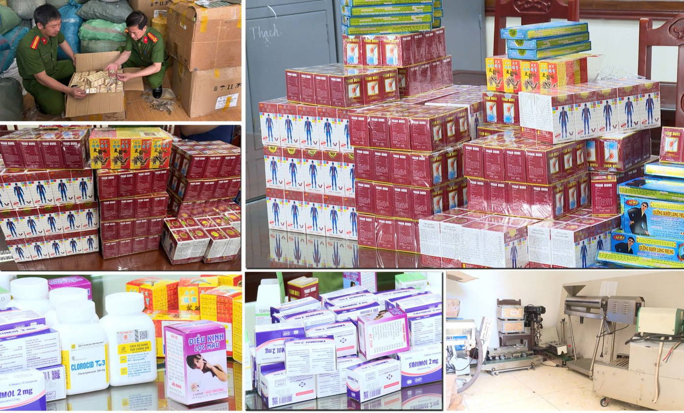 Tang vật là thuốc giả được thu giữ Tang vật là thuốc giả được thu giữ