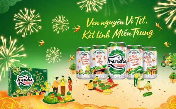 Sắc xuân miền Trung rực rỡ trên lon bia Huda tết ảnh 1