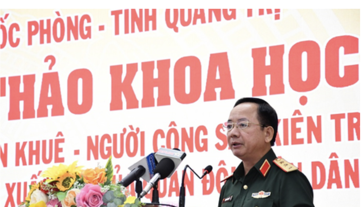 Thượng tướng Trịnh Văn Quyết phát biểu đề dẫn Hội thảo.